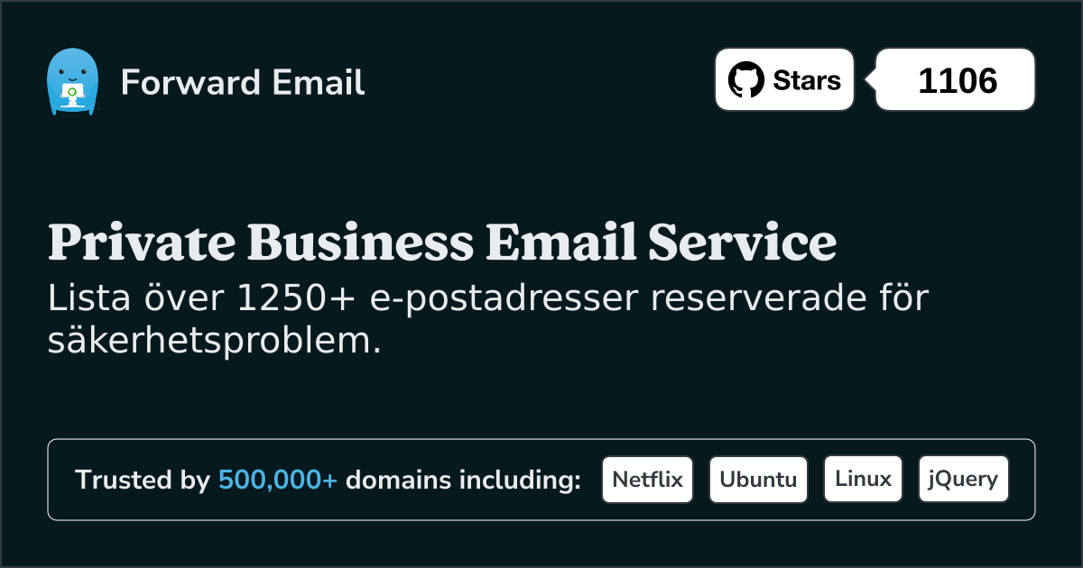 Reserverade e-postadresser för administratörer