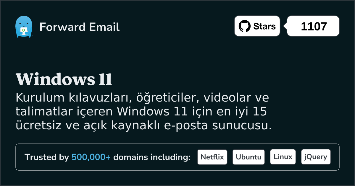 2025 Windows 11 için En İyi 15 Açık Kaynaklı E-posta Sunucusu