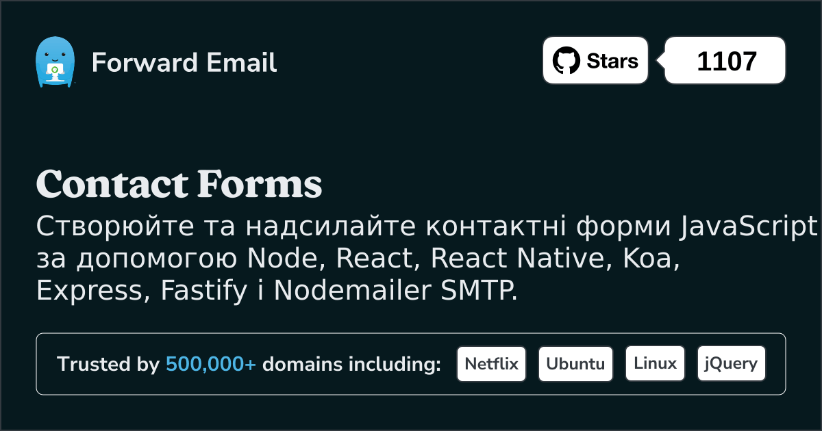 Контактні форми JavaScript Node.js